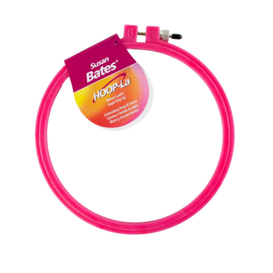 Susan Bates Hoopla Brights 15.2cm/6 Inch Molded Plastic Embroidery Hoop Pink