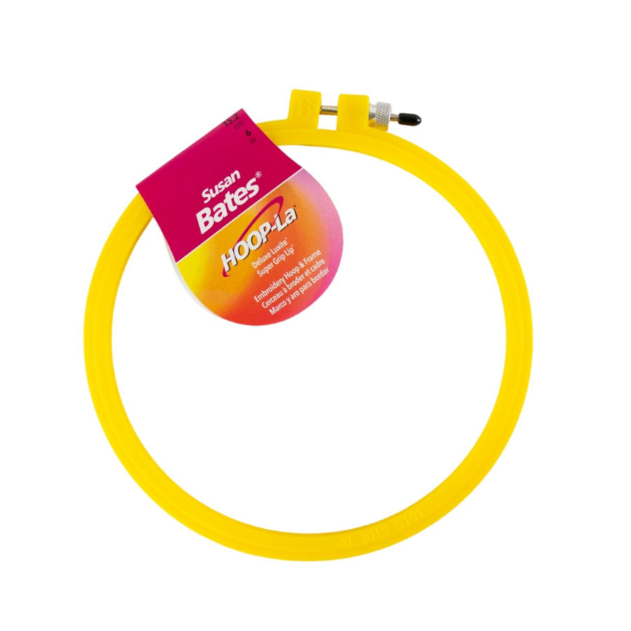 Susan Bates Hoopla Brights 15.2cm/6 Inch Molded Plastic Embroidery Hoop Yellow