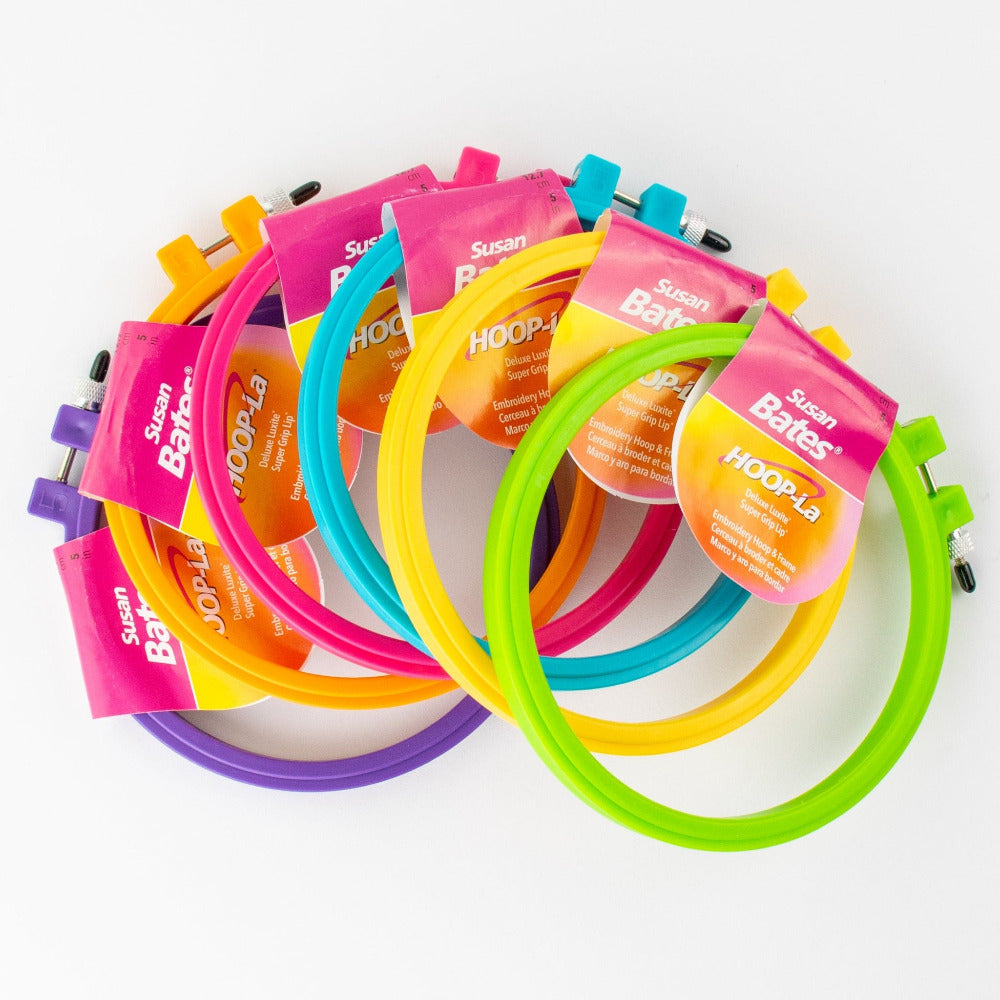 Susan Bates Hoopla Brights 12.7cm/5 Inch Embroidery Hoop colour selection