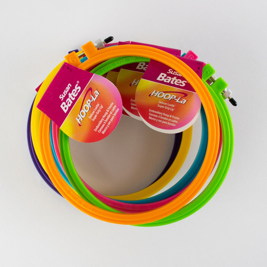 Susan Bates Hoopla Brights 15.2cm/6 Inch Embroidery Hoops available colours