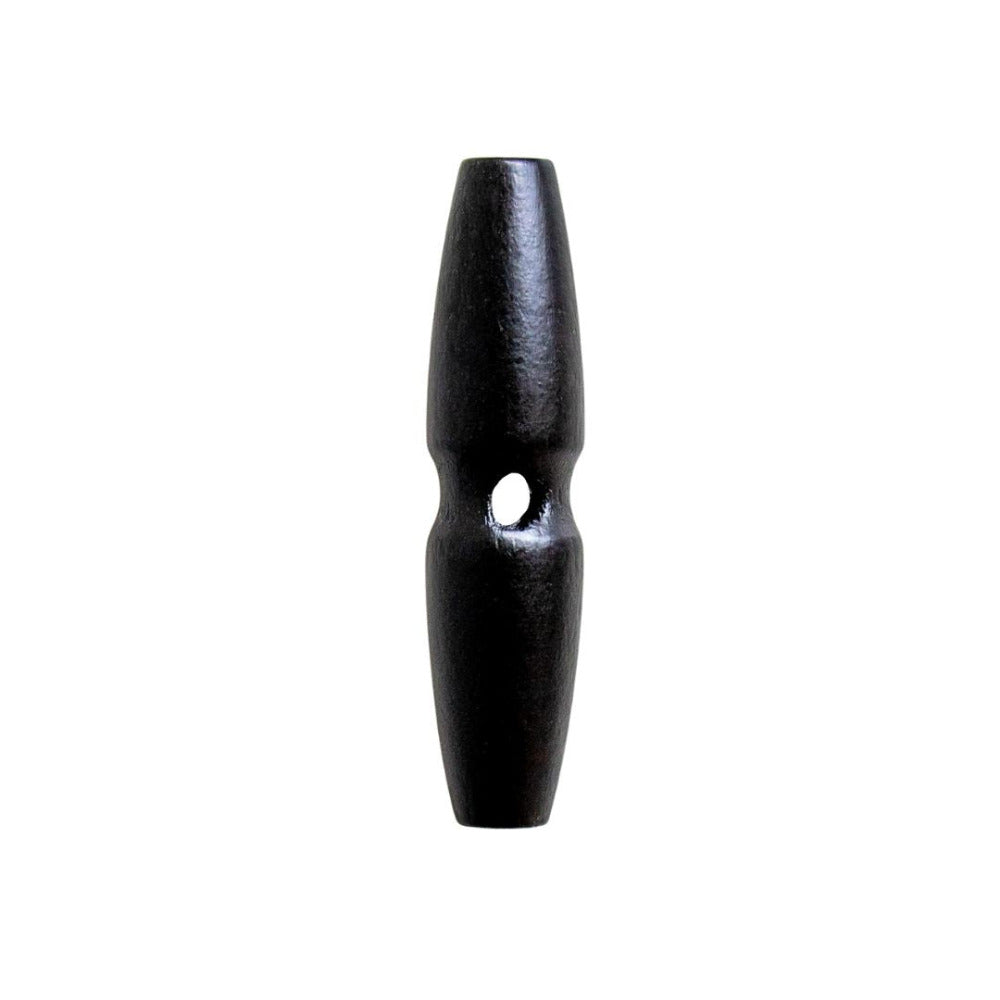 Large Black Timber Two Holed Toggle 65mm