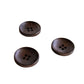 Dark Stained Round Timber Four Holed Button 30mm