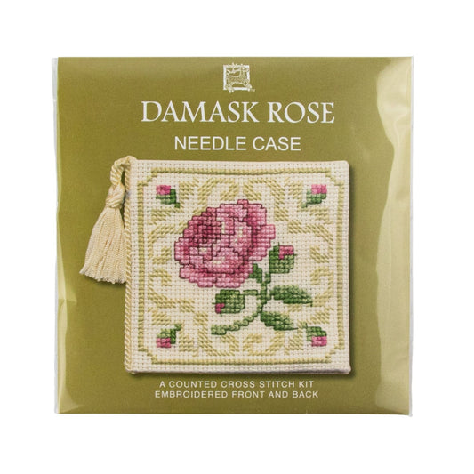 Textile Heritage Damask Rose Needle Case Counted Cross Stitch Kit