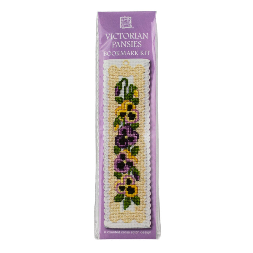 Textile Heritage Victorian Pansies Bookmark Kit