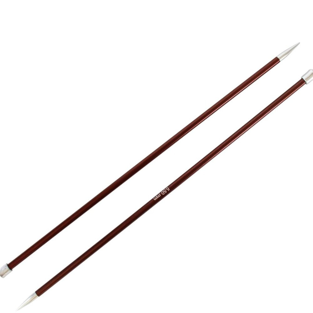 KnitPro Zing Aluminium Single Point Straight Knitting Needles 5.5mm/25cm